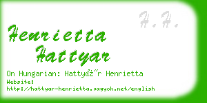 henrietta hattyar business card